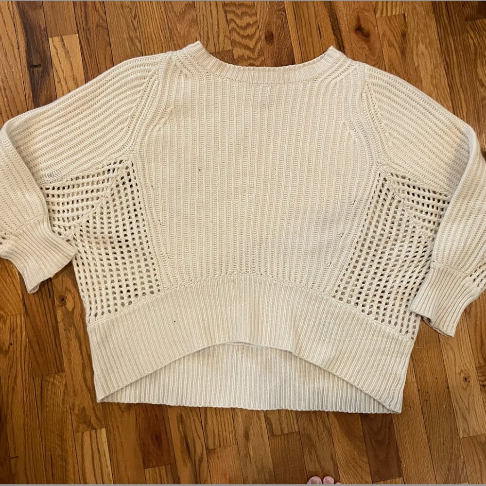 rag & bone Cream Open-Weave Boxy Sweater